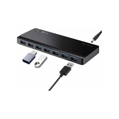 TP-Link UH700 USB 3.0 hub with power supply, 7-port USB distributor & splitter, ideal USB adapter multiple times for Windows, Mac, Chrome & Linux OS, with power supply & ON/OFF switch - TL-UH700