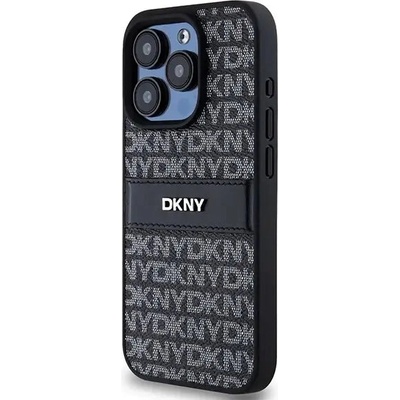 DKNY Кейс DKNY Leather Mono Stripe & Metal Logo за iPhone 15 Pro Max, черен (3666339260422)