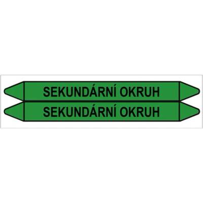 Značení potrubí, sekundární okruh,2 ks, 450 × 52 mm PZ 008648