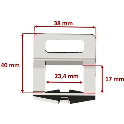 Plastico Nivelační spona pro sílu dlažby 3-12 mm a šířku spáry 1-3 mm Šířka spáry: 3,0 mm, Balení: 100 ks