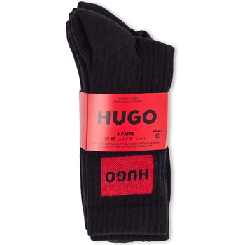 Hugo Чорапи Hugo Mens HUGO Bodywear 3 Pack Rib Patch Socks - Black