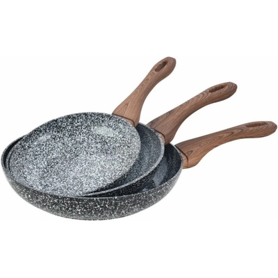 KingHoff Sada pánví Granit Wood 20 24 28 cm 3 ks