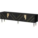Cama MEBLE Cama 4D MOUNTAIN TV шкаф 204x40x55 черен + златен (207000)