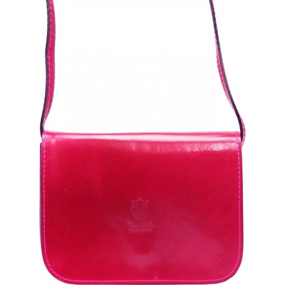 Vera Pelle kožená malá dámska crossbody kabelka fuchsiová růžová
