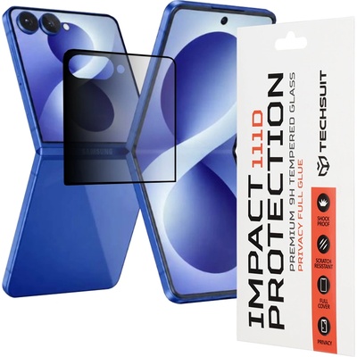 Techsuit Стъклен протектор за поверителност за Samsung Galaxy Z Flip8 - 111D Privacy Full Glue - Techsuit - Черен