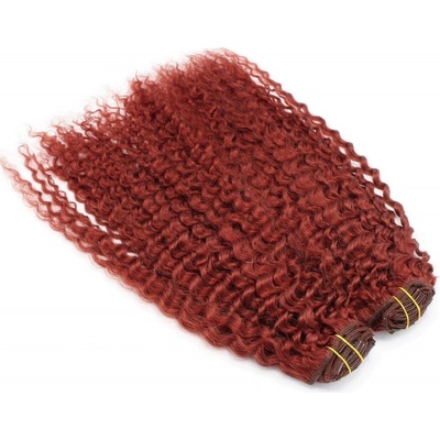 Deluxe clip in kudrnaté vlasy 100% lidské REMY 50cm měděná