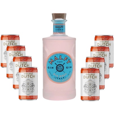 Malfy Gin Rosa 41% 0,7 l & 8 x Double Dutch Indian Tonic Water 0,15 l (holá láhev)