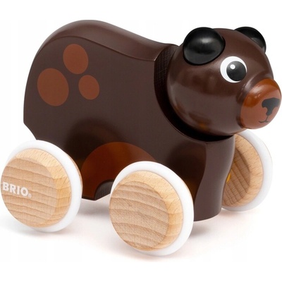 Brio Dřevěná Hračka na tlačení Medvídek Odrážedlo