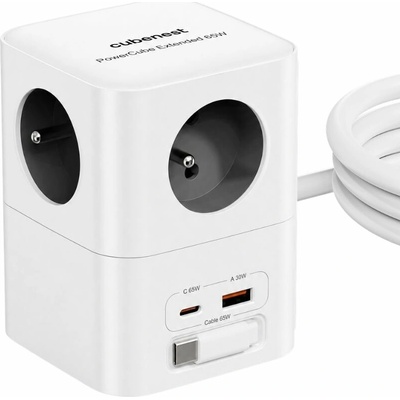 Cubenest PowerCube Extended USB A+C PD 65 W USB-C kábel 1,5 m