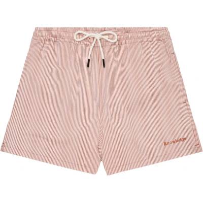 KnowledgeCotton Apparel Мъжки бански слипове KnowledgeCotton Apparel Mid-Thigh Stripe Seersucker Swimshorts Swim brief - Red Stripe - размер XL (050-2429-0213)