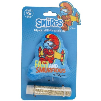 Duvoplus Smurfs - Плюшена играчка за котки с катнип, 9Х2Х9 см
