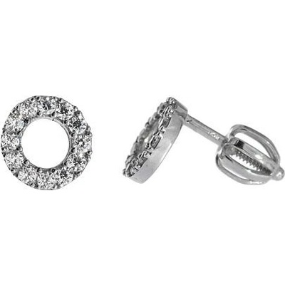 INFINITYSILVER Stříbrné náušnice LEA 1 bílá kolečka KE236BZs