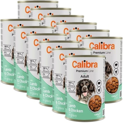 Calibra Dog Premium Adult with Lamb & Chicken 12 x 1240 g