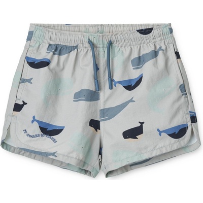 Liewood plavkové šortky Aiden s UPF 40+ Whales/Cloud blue