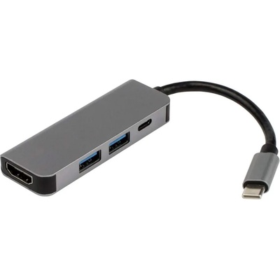 Diva 4 в 1 USB Type-C хъб Diva, 2xUSB 3.0, HDMI, Type-C PD (8586)