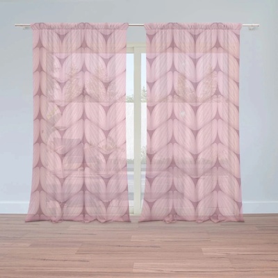 Sablio Záclony Ružové pletenie z vlny: 2ks 150x250cm