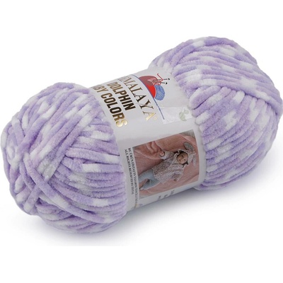 Pletací žinylková příze Dolphin Baby Colors 100 g Varianta: 15 (80429) fialová sv. bílá, Balení: 1 ks 51771/128026/253499