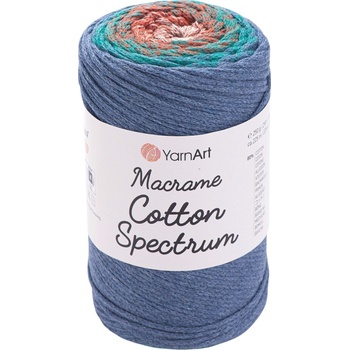 YARNART Macrame Cotton Spectrum 225 m 1327 Orange Turquoise Grey юта (Macrame Cotton Spectrum 1327)