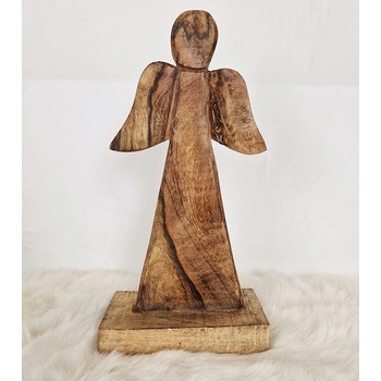 Anjel z mangového dreva 13 x 2,5 x 24,5 cm