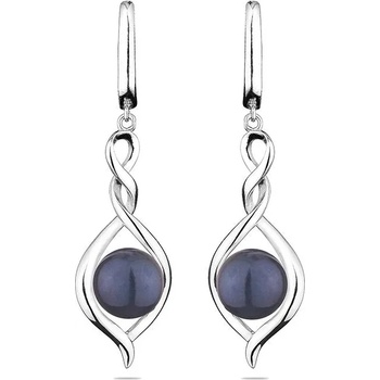 Image 1 of Swan Сребърни обици със сладководни черни перли CAA075EB Swan