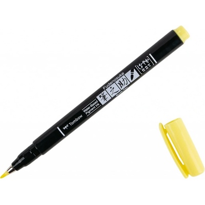 Tombow Brush Pen Fudenosuke pastel na čierny papier, pale yellow (WS-BS02)