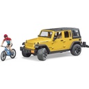 Bruder 2543 Jeep Wrangler Rubicon Unlimited s horským bicyklom a cyklistom