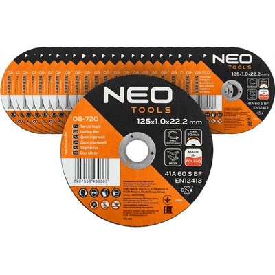 Neo Tools Řezné kotouče 125 x 1,0 x 22,2 mm PL 08-720 25 ks