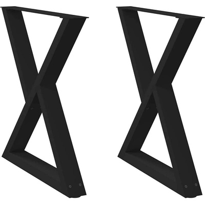 Omaxi 958892 Nohy k jídelnímu stolu 2 ks černé 70 x 72-73,3 cm ocelové