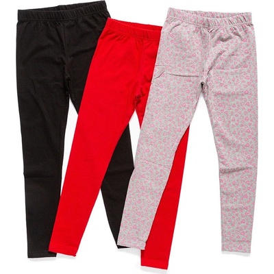 JOYCE Dívčí legíny s elastanem 3 set TRIPLETA Červená