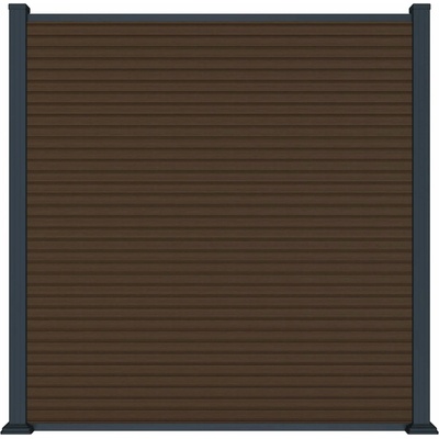 Rojaplast MODERN plotový panel WPC 180x180 cm HORIZONTÁLNÍ i VERTIKÁLNÍ a koncovky - teak