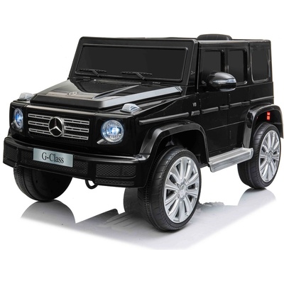 Mercedes G500 12V Акумулаторен Джип, Черен, Литиева Батерия, 2.4 GHz Дистанционно Управление, LED Светлини и Задно Окачване (56256325)