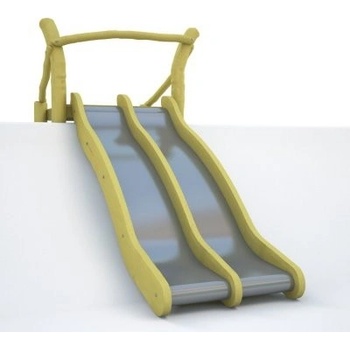Playground System dvoudrahová svahová z nerezu s akátovou podestou 2,5 m