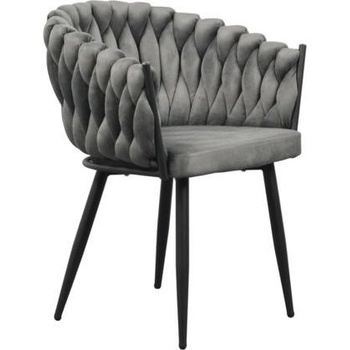 Kondela Bler tmavě šedá Velvet látka / černá