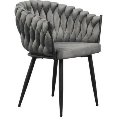 Kondela Bler tmavě šedá Velvet látka / černá