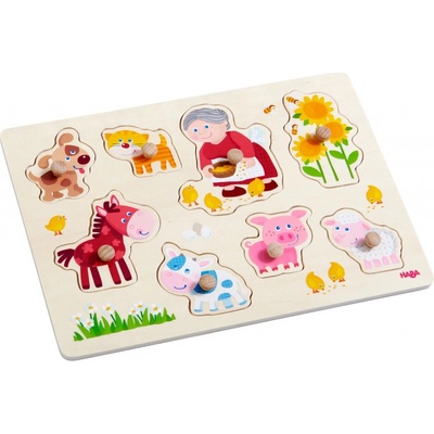 Haba uchopení puzzle Babička Leni zvířata