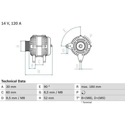 BOSCH Alternátor BO 0986041280