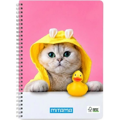 MITAMA Spirálový sešit Fantasy colours A4 čtverečkovaný kočka