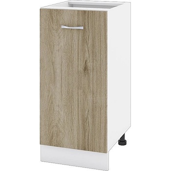 ИРИМ Долен шкаф с една врата и рафт Сити БДА-21 бяло гладко / дъб сонома арвен 40 см