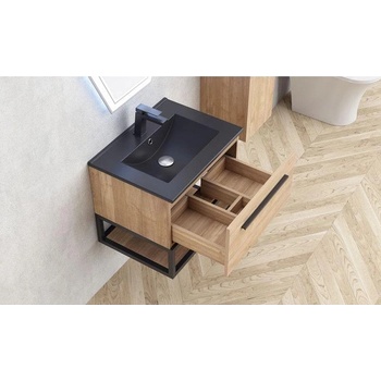 Inter Ceramic Мебел за баня с метална рамка 60 см, конзолна (плот/шкаф/рафт) (icp 6050-039 СИМОН)