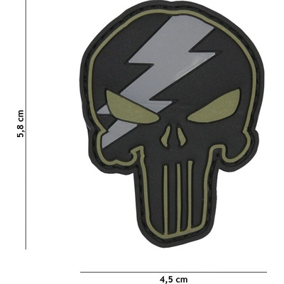 Punisher Thunder PVC nášivka - zelená