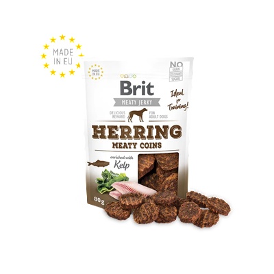 Brit Meat Jerky Snack-Herring Meaty coins-85% истинска херинга и пилешко месо, 80gr