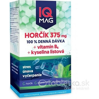 IQ Mag 375mg hořčíku+vit.B6+kyselina listová 60 kapsúl