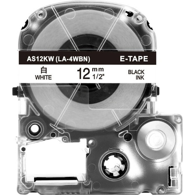 Alternatívna páska Epson AS12KW 12 mm x 8 m čierna tlač/ biely podklad