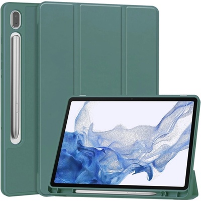 Vsetkonamobil 62820 LEATHER Zaklápací obal pre Samsung Galaxy Tab S9 tmavozelený