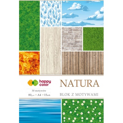 Happy Color Blok se vzorovanými papíry natura 80g/m2 A4 15 listů 30 vzorů HA 3808 2030 N