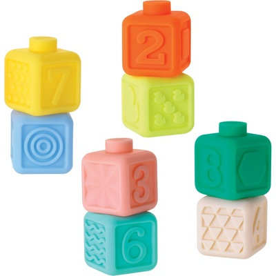 Infantino Комплект меки бебешки сензорни кубчета Infantino - 8 броя (IN315363)
