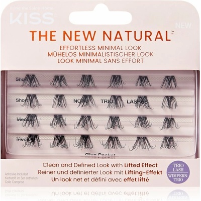 KISS The New Natural Effortless Minimal Look trsové nalepovacie mihalnice bez uzlíka Trio 02 24 ks