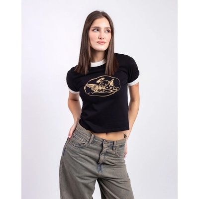 Carhartt WIP W' S/S Reminiscing Ringer T Shirt Black heavy stone wash