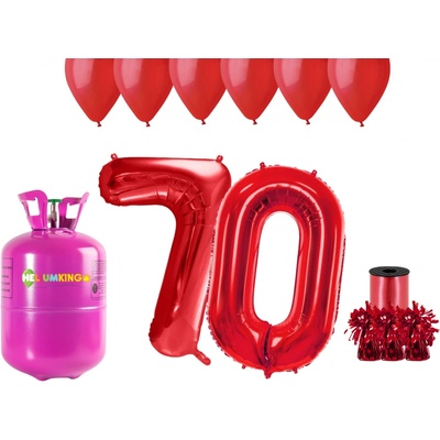 HeliumKing Hélium párty set na 70. narodeniny s červenými balónmi