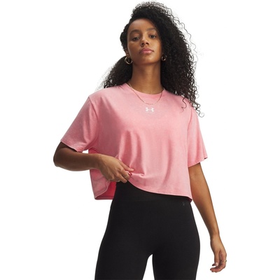 Under Armour Тениска Under Armour Women's Rival Boxy T-Shirt - Pink/White